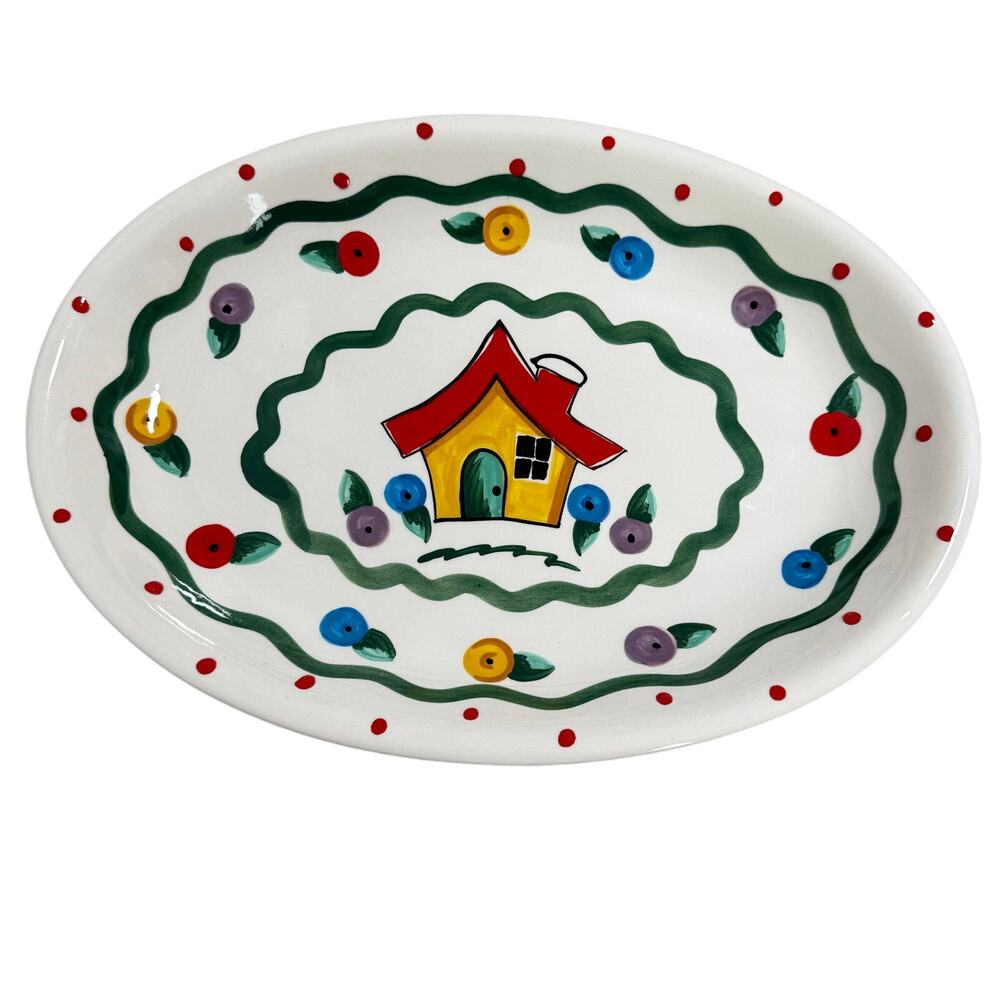 Mary Engelbreit Ink Gaetano Pottery #4003 Cottage House Platter